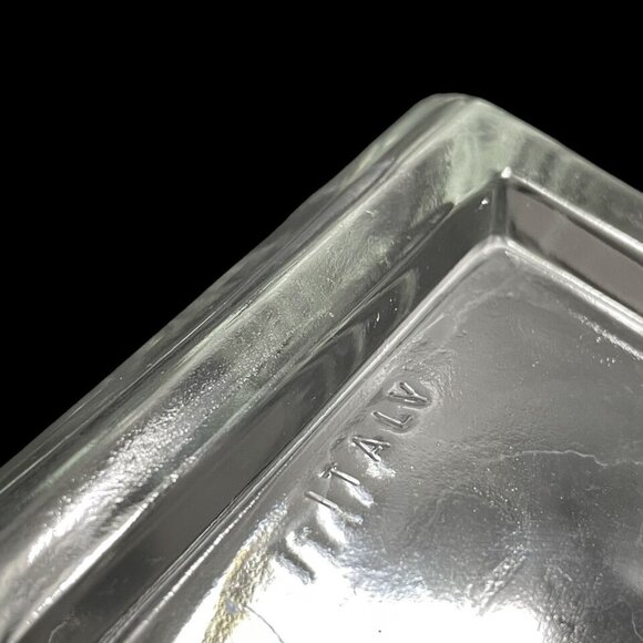 Vintage 1970s Bormioli Rocco Italy Whiskey Decanter Clear Glass Square MCM - Picture 8 of 8